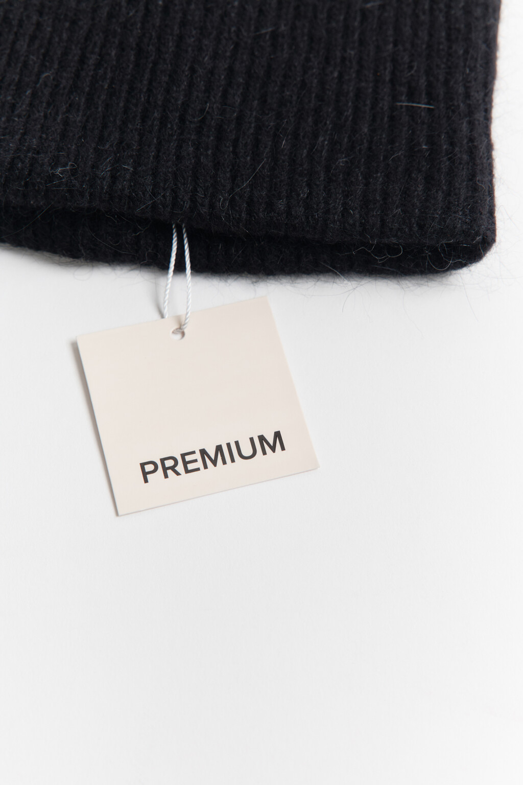 Шапка трикотажная с шерстью - цвет черный - 2