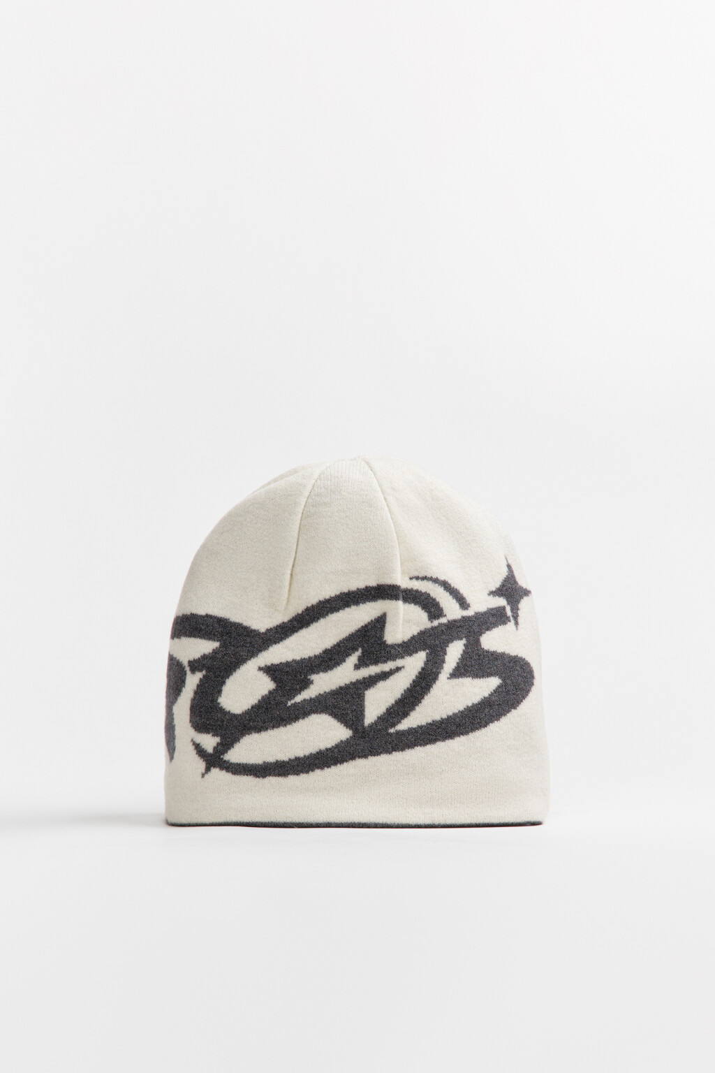 Шапка двусторонняя с принтом - цвет серый - 2