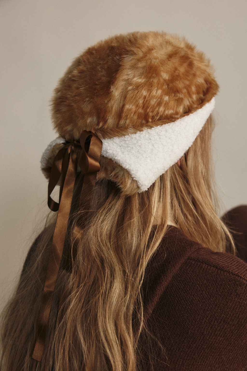 Шапка меховая с оленьим принтом - цвет мультиколор - 2