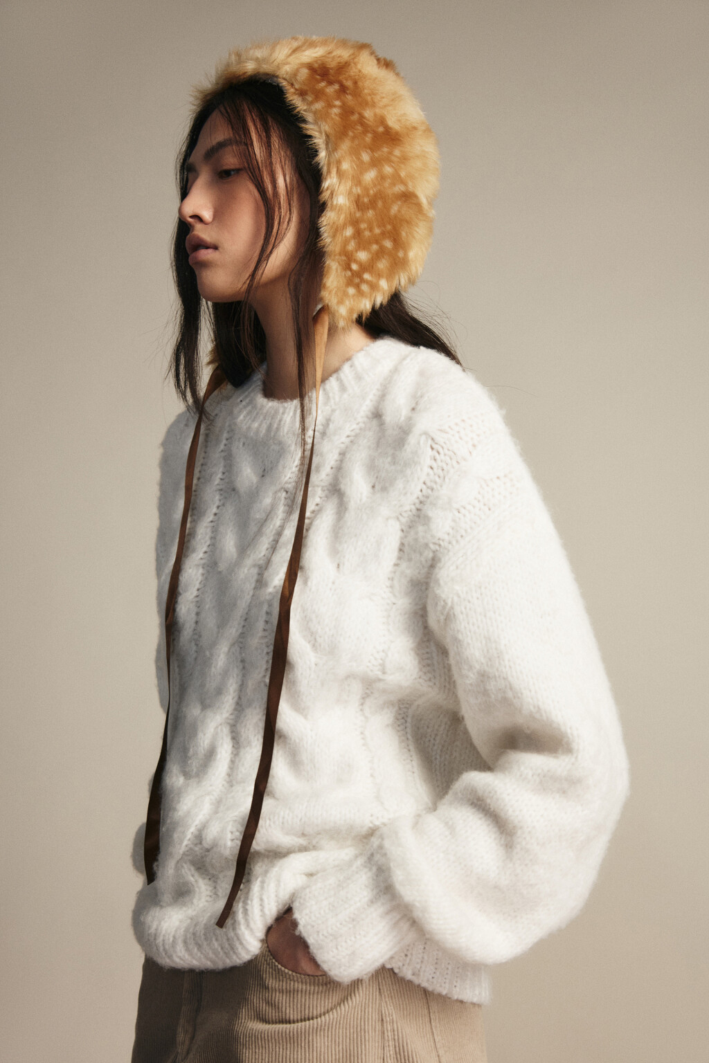 Шапка меховая с оленьим принтом - цвет мультиколор - 5