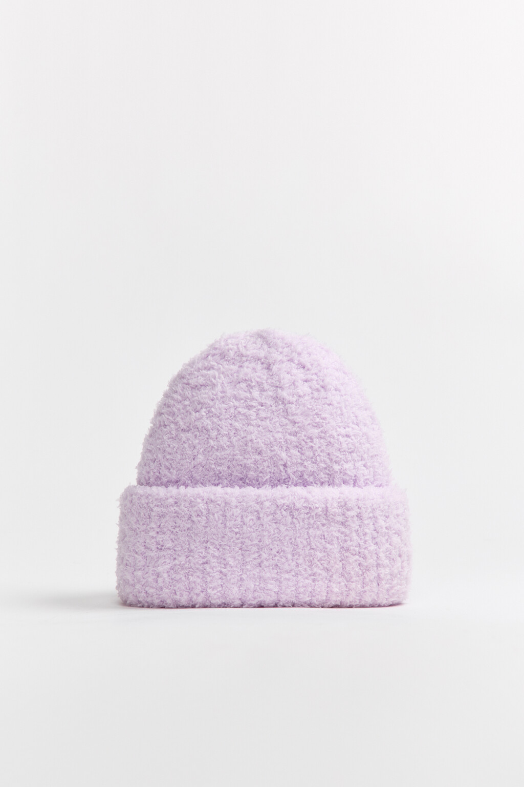 Шапка-бини махровая в рубчик - цвет сиреневый - 3