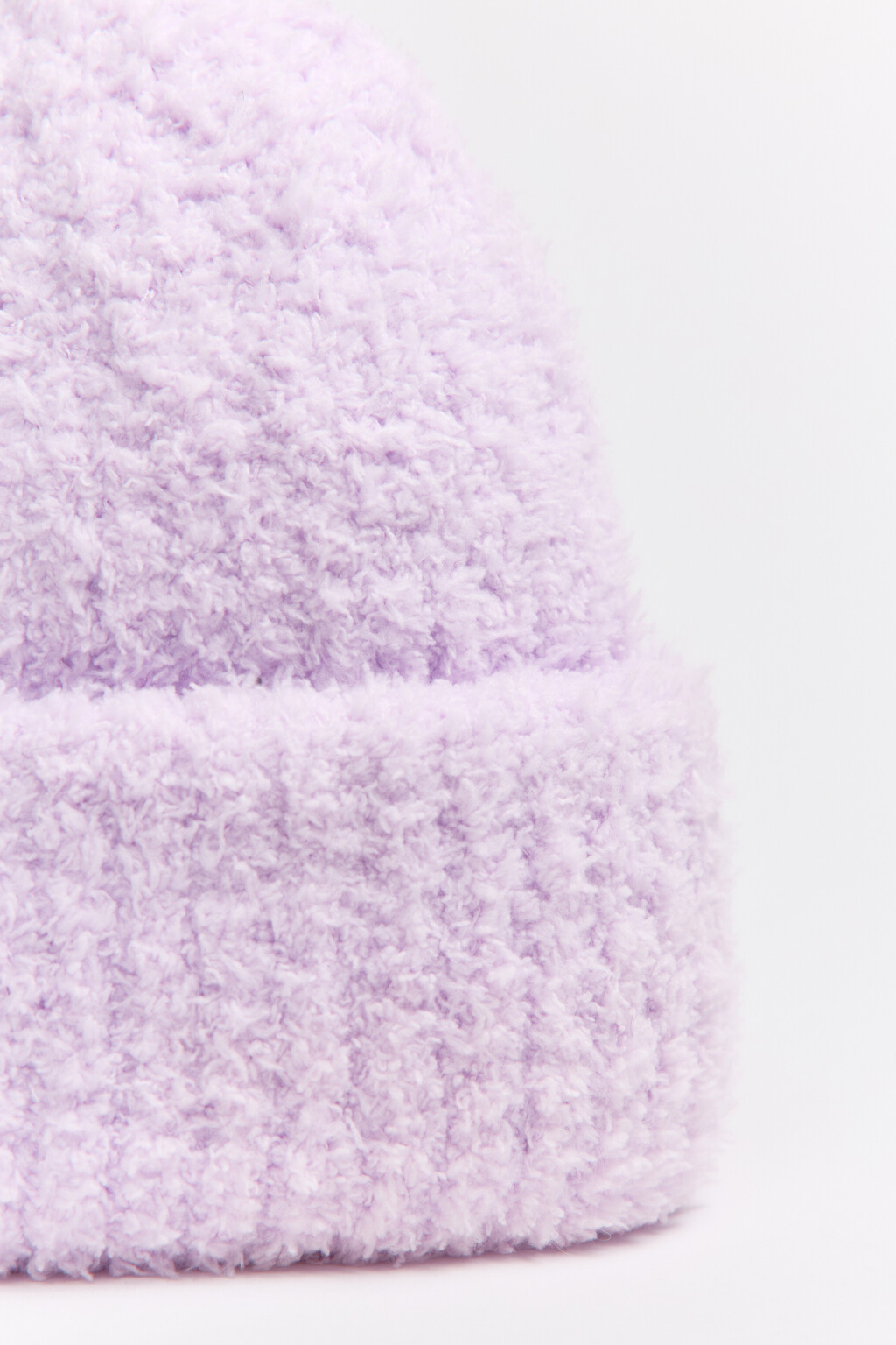 Шапка-бини махровая в рубчик - цвет сиреневый - 4