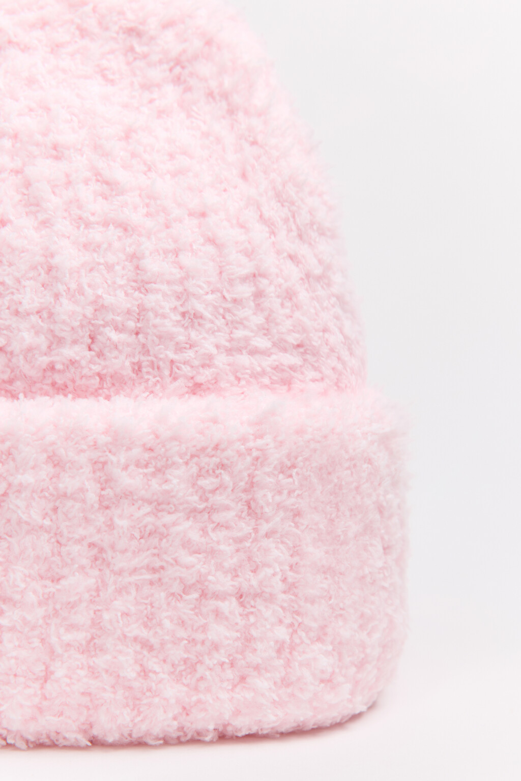 Шапка-бини махровая в рубчик - цвет розовый - 2