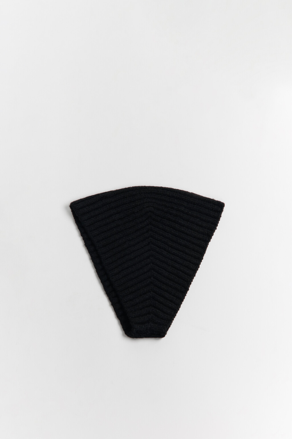 Повязка на голову широкая в рубчик - цвет черный - 3