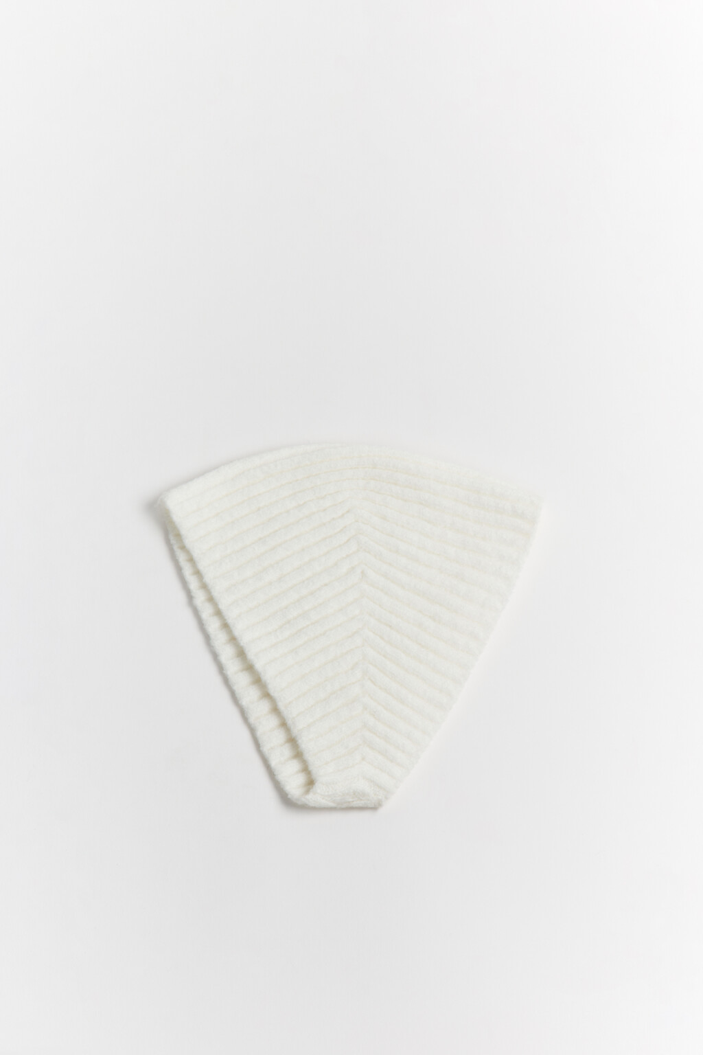 Повязка на голову широкая в рубчик - цвет молочный - 2