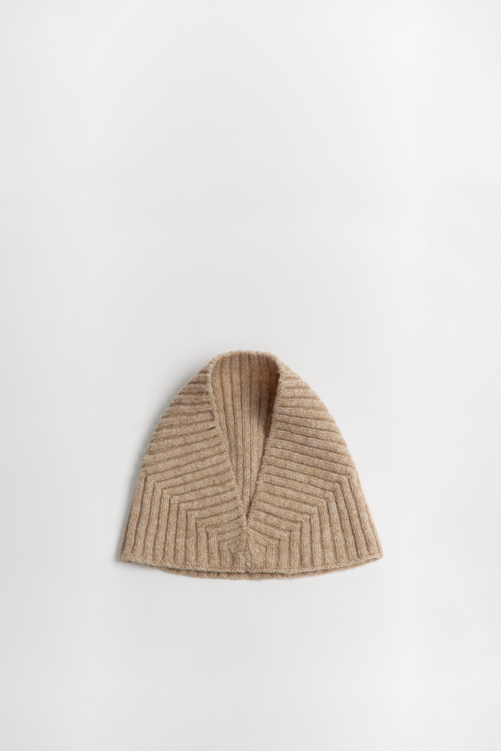 Повязка на голову широкая в рубчик - цвет бежевый - 1