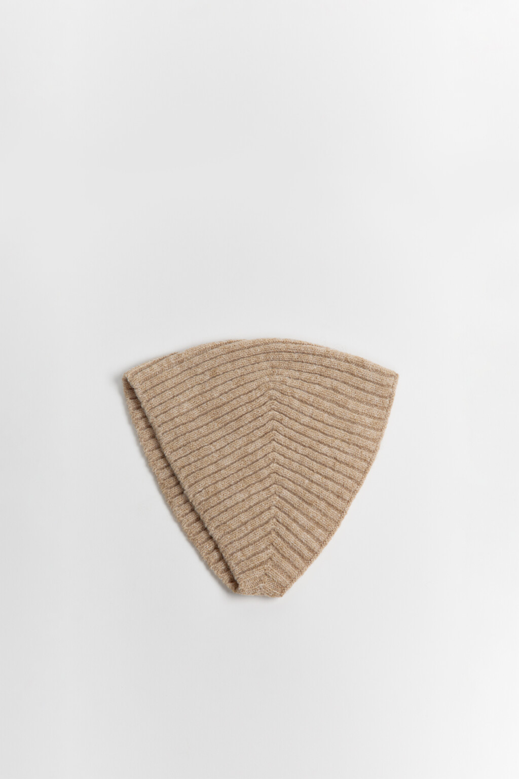 Повязка на голову широкая в рубчик - цвет бежевый - 2