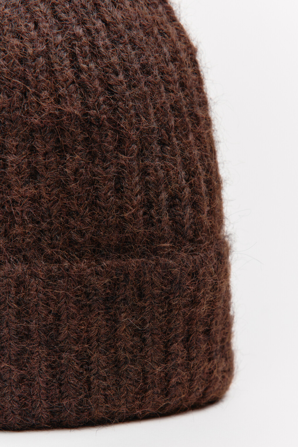 Шапка-бини вязаная с шерстью - цвет коричневый - 2