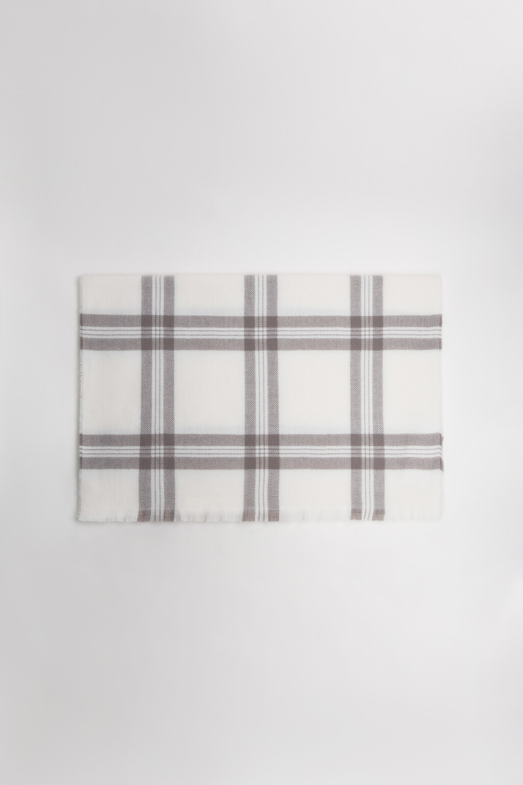 Шарф тонкий в клетку - цвет серый - 1