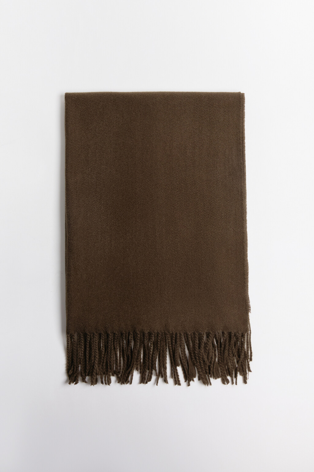 Шарф тонкий с длинной бахромой - цвет зеленый - 3