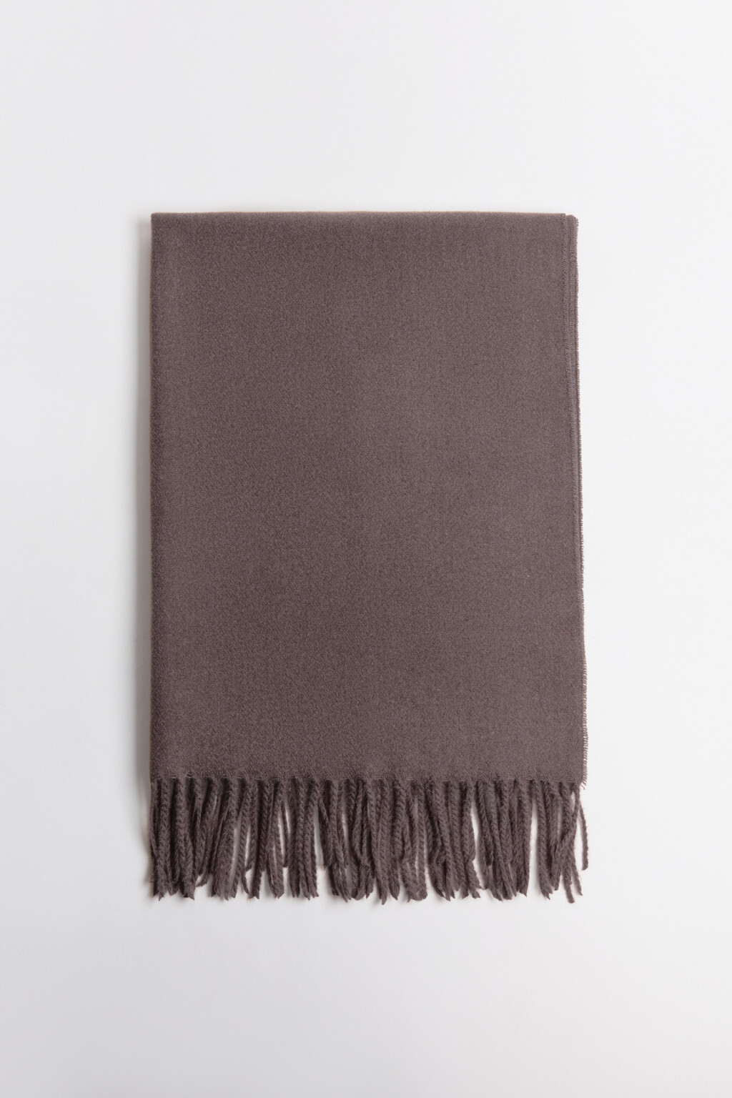 Шарф тонкий с длинной бахромой - цвет серый - 1