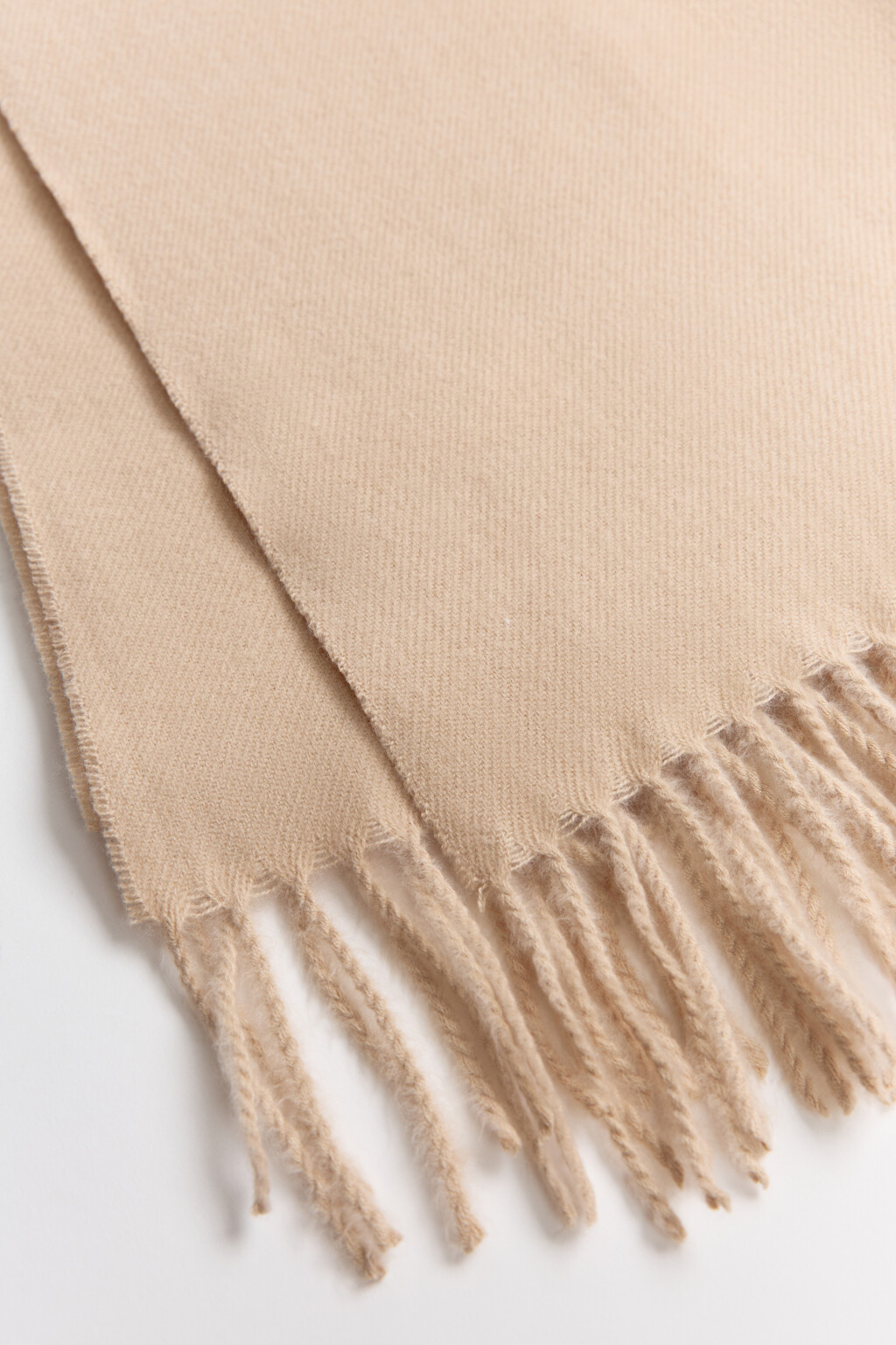Шарф тонкий с длинной бахромой - цвет бежевый - 3