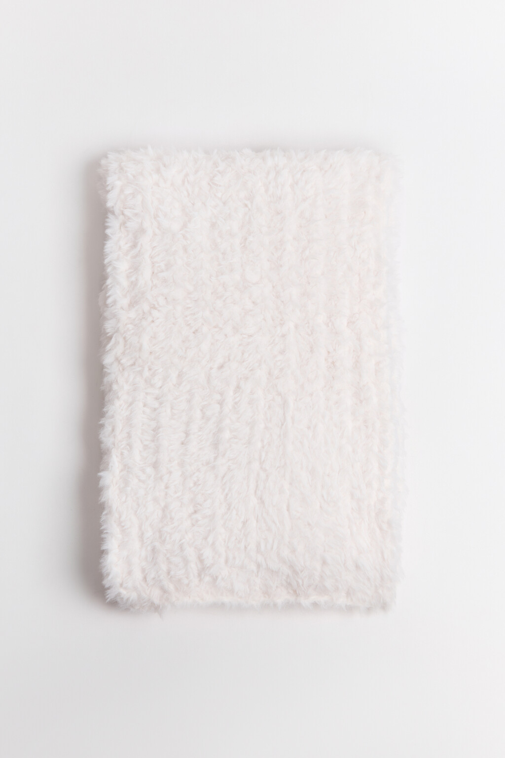 Шарф с меховой фактурой - цвет молочный - 1