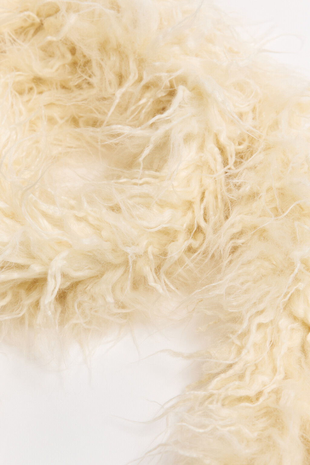 Шарф меховой с длинным ворсом - цвет молочный - 2