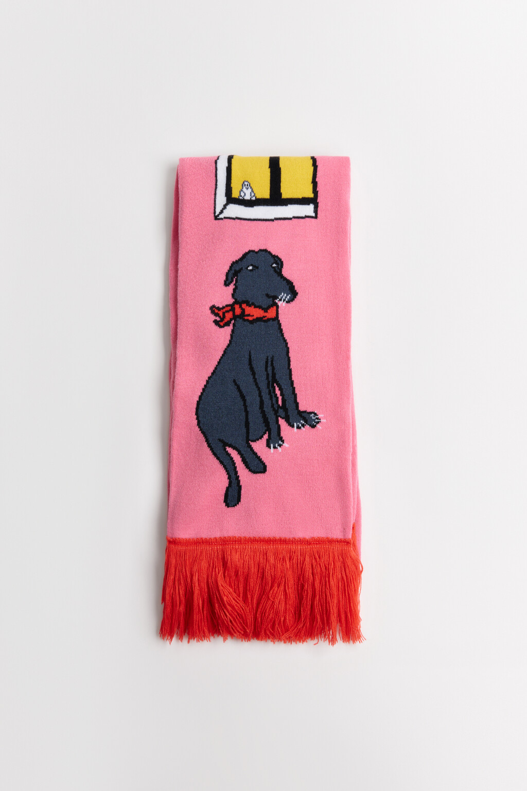 Шарф с принтом и бахромой - цвет мультиколор - 5