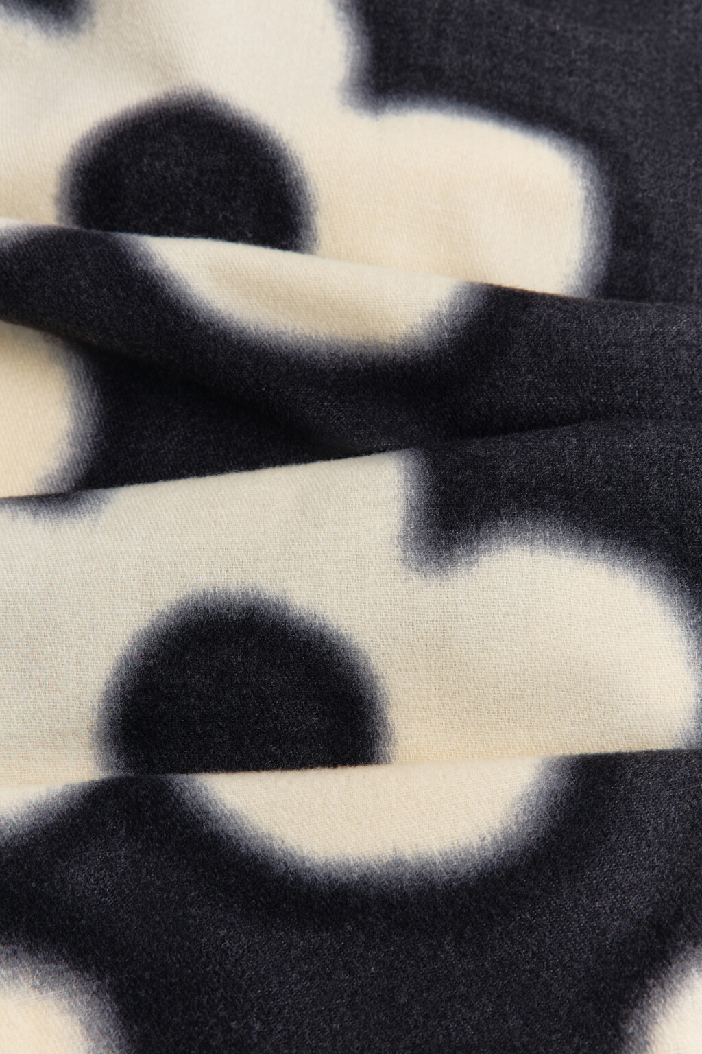 Шарф тонкий с принтом и бахромой - цвет бежевый - 1