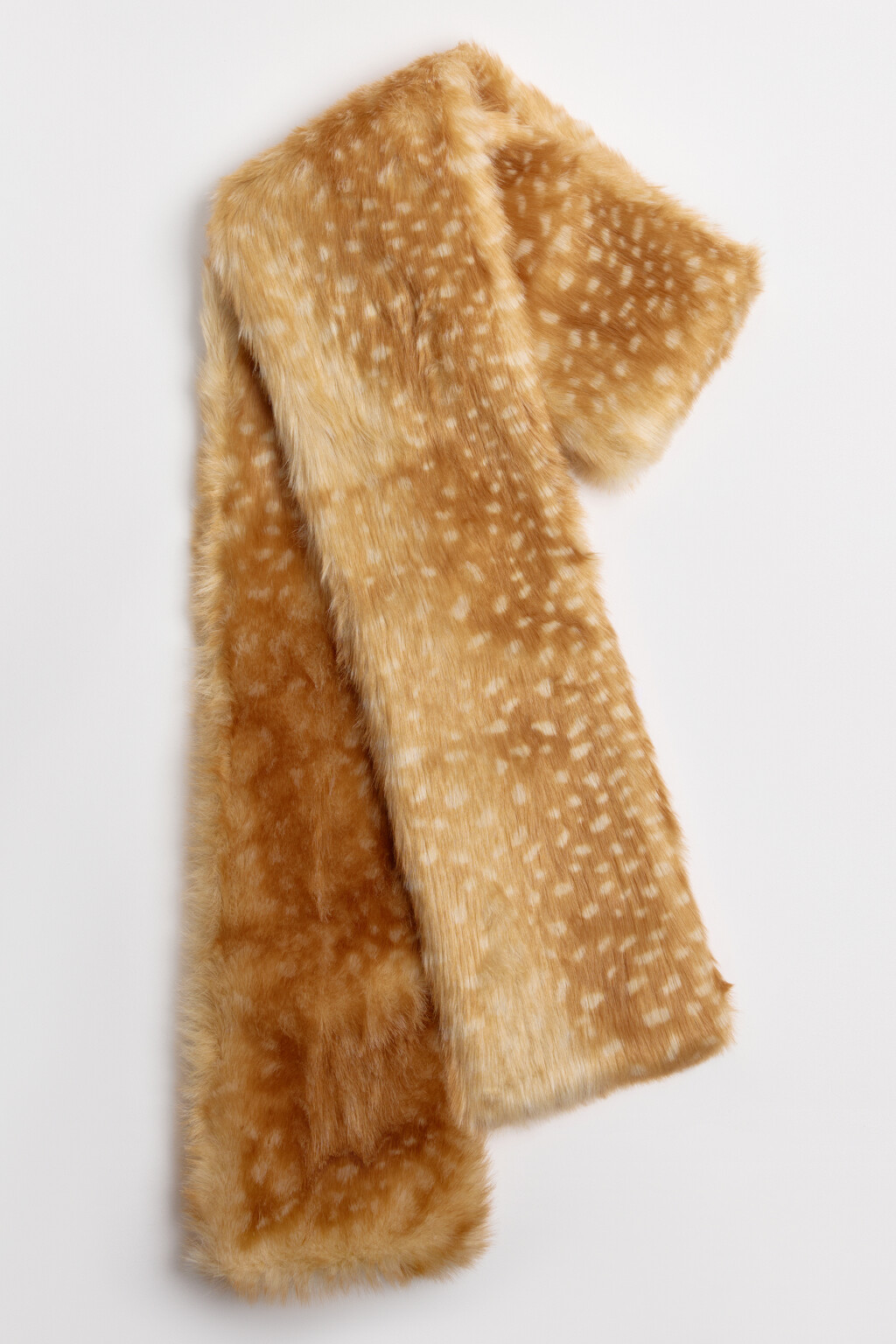 Шарф меховой с оленьим принтом - цвет коричневый - 6