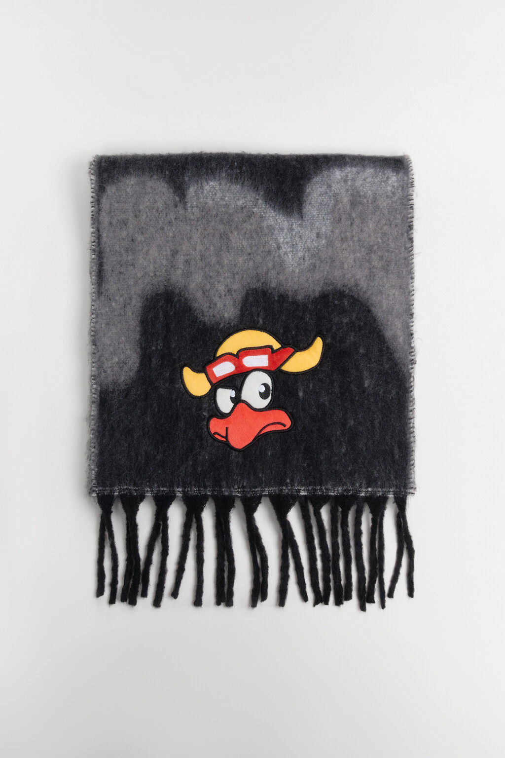 Шарф теплый с патчем - цвет серый - 2