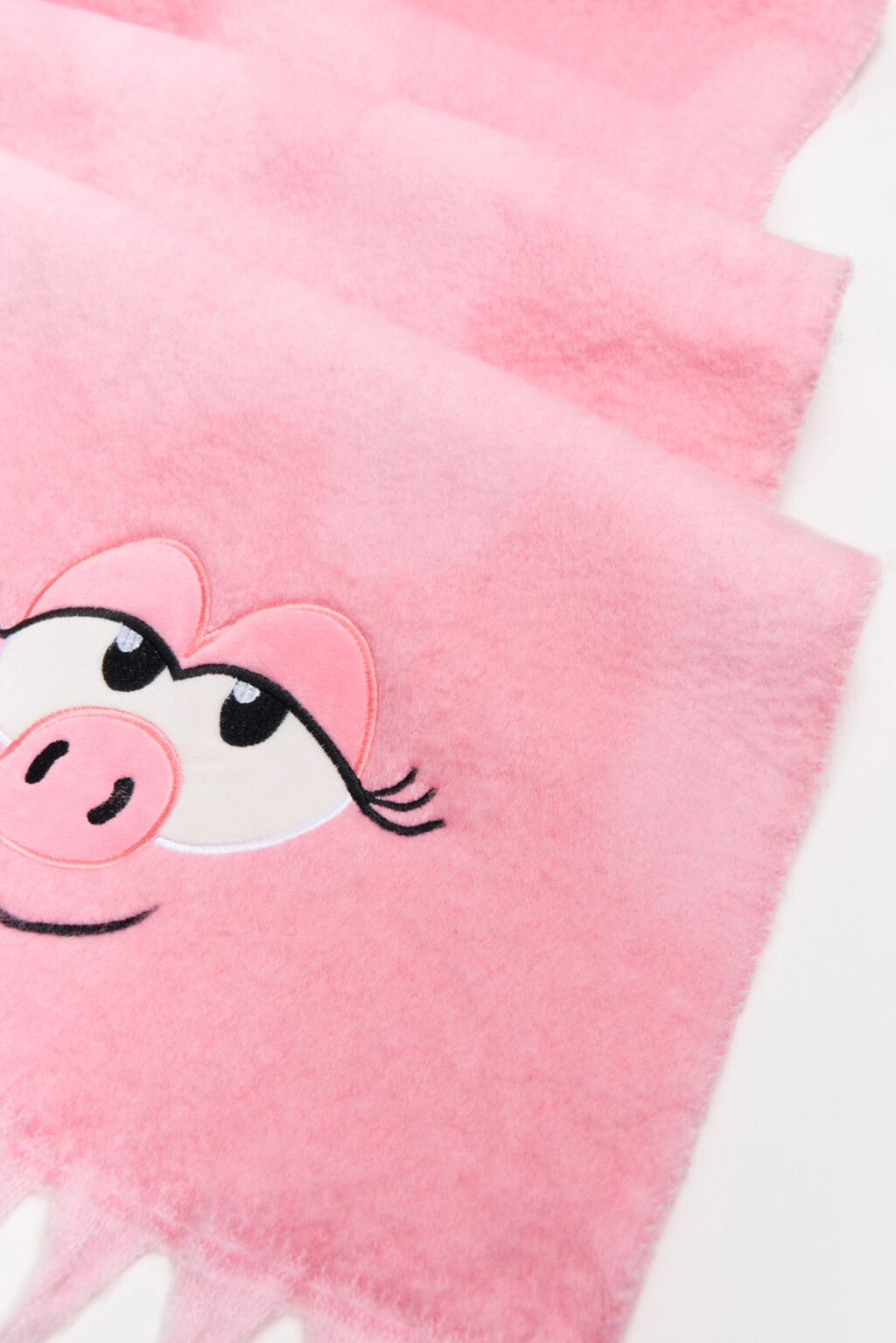 Шарф теплый с патчем - цвет розовый - 3