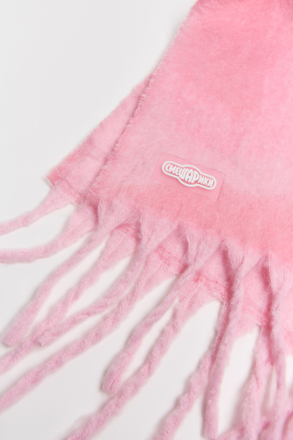 Шарф теплый с патчем - цвет розовый - 5