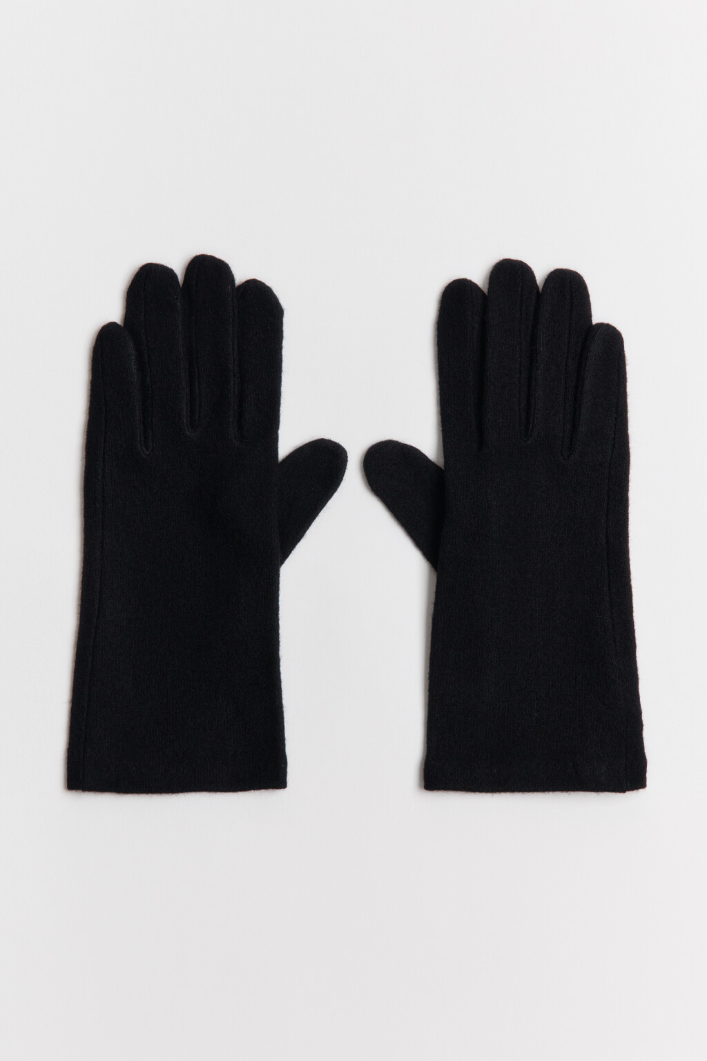 Перчатки вязаные шерстяные - цвет черный - 4