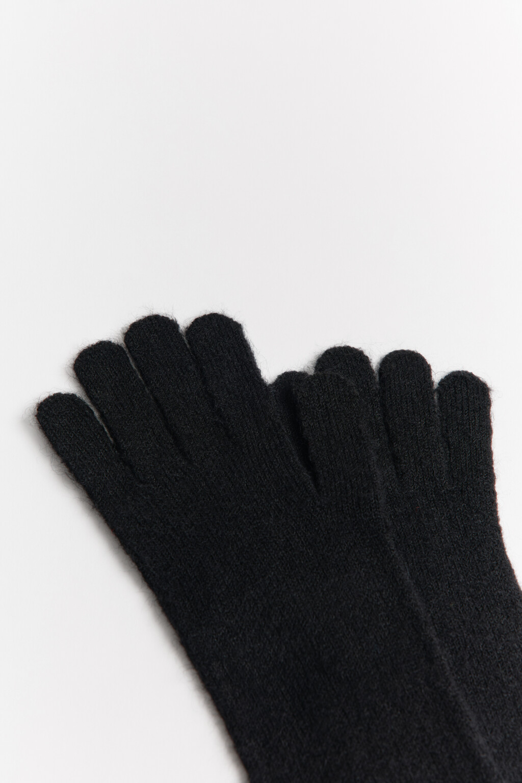 Перчатки длинные с добавлением шерсти - цвет черный - 2