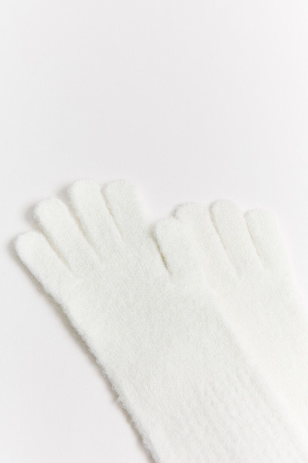 Перчатки длинные с добавлением шерсти - цвет молочный - 2