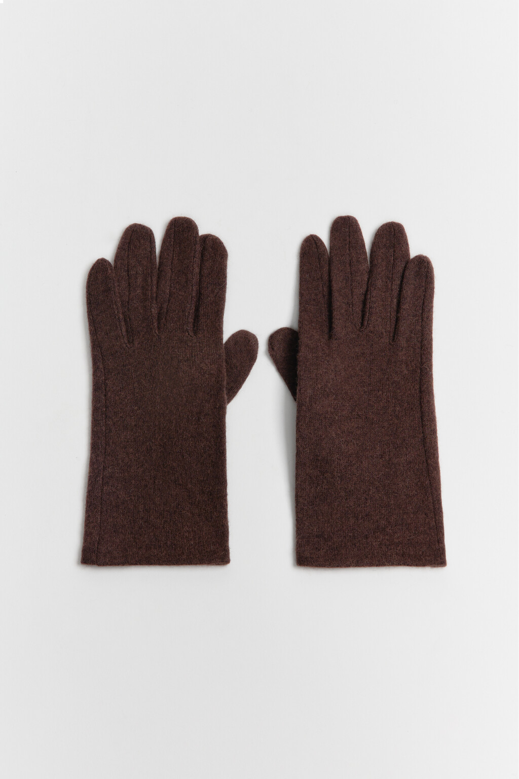 Перчатки теплые шерстяные - цвет коричневый - 3