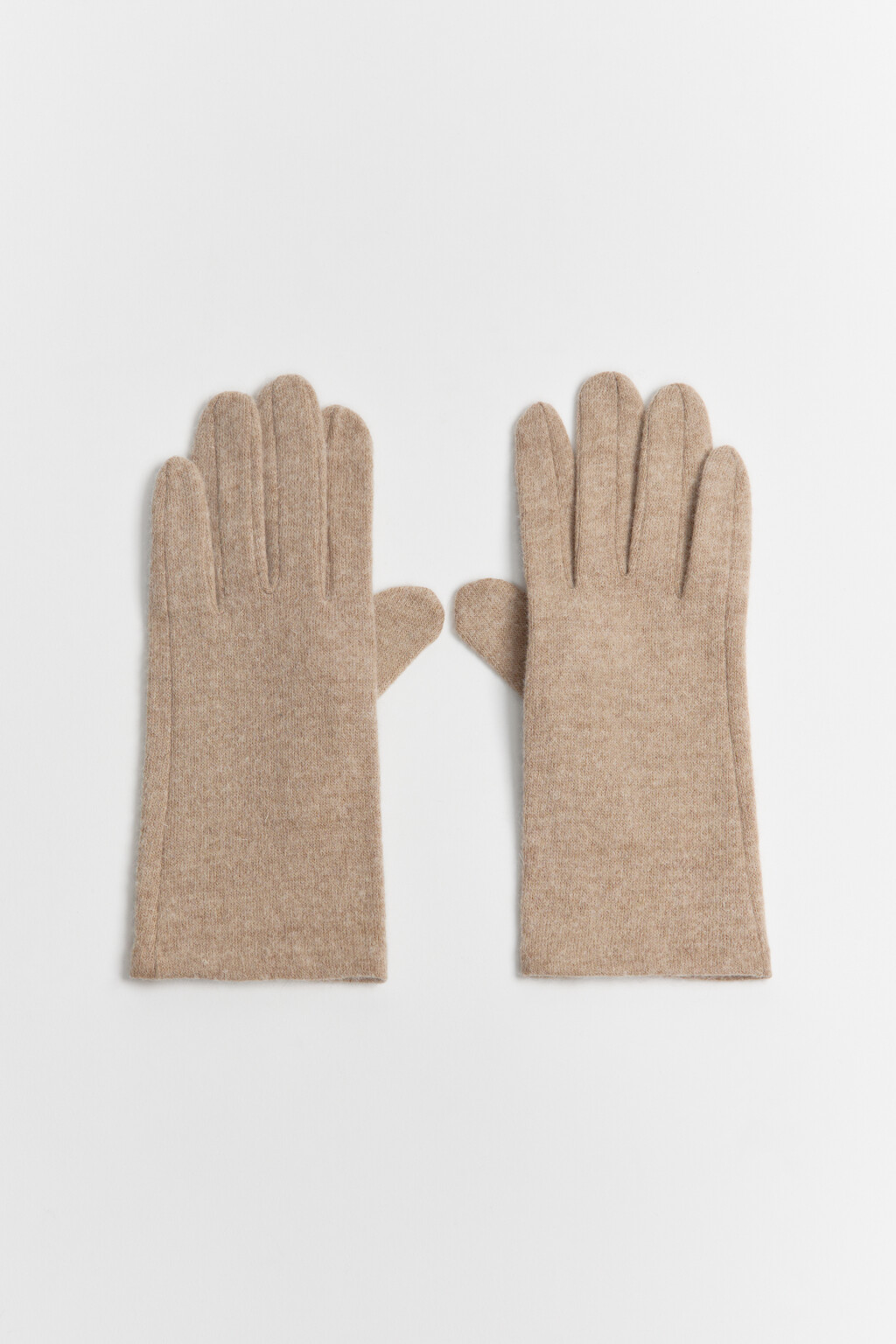 Перчатки теплые шерстяные - цвет бежевый - 2