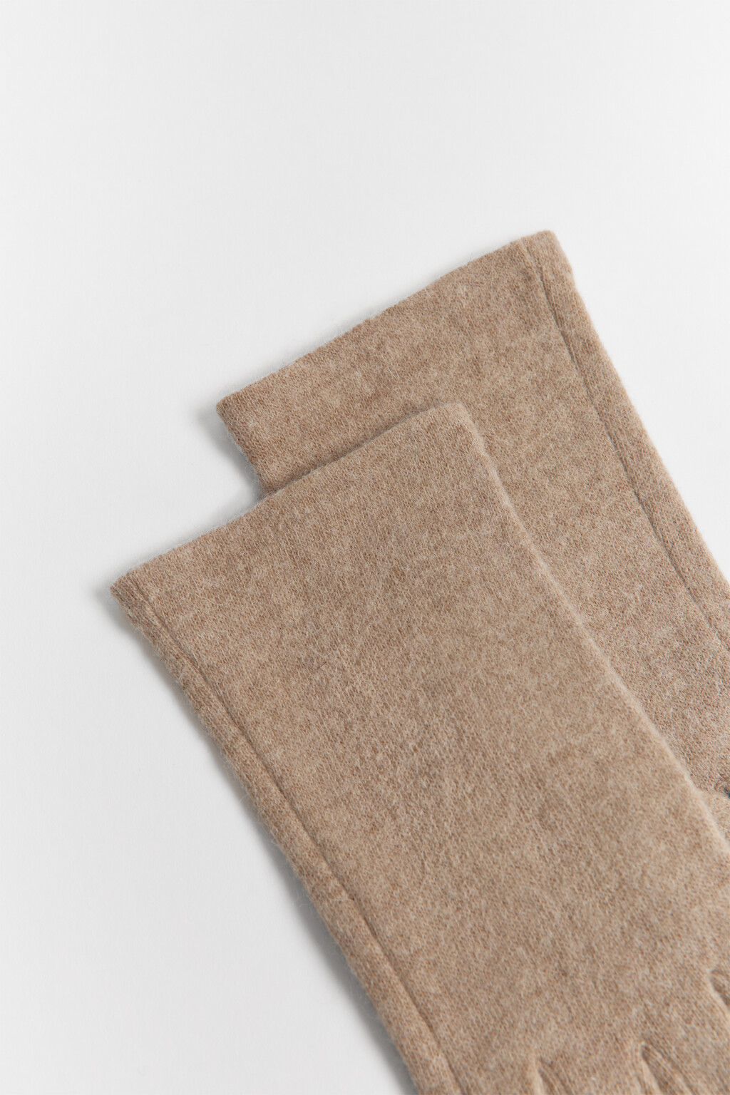 Перчатки теплые шерстяные - цвет бежевый - 3