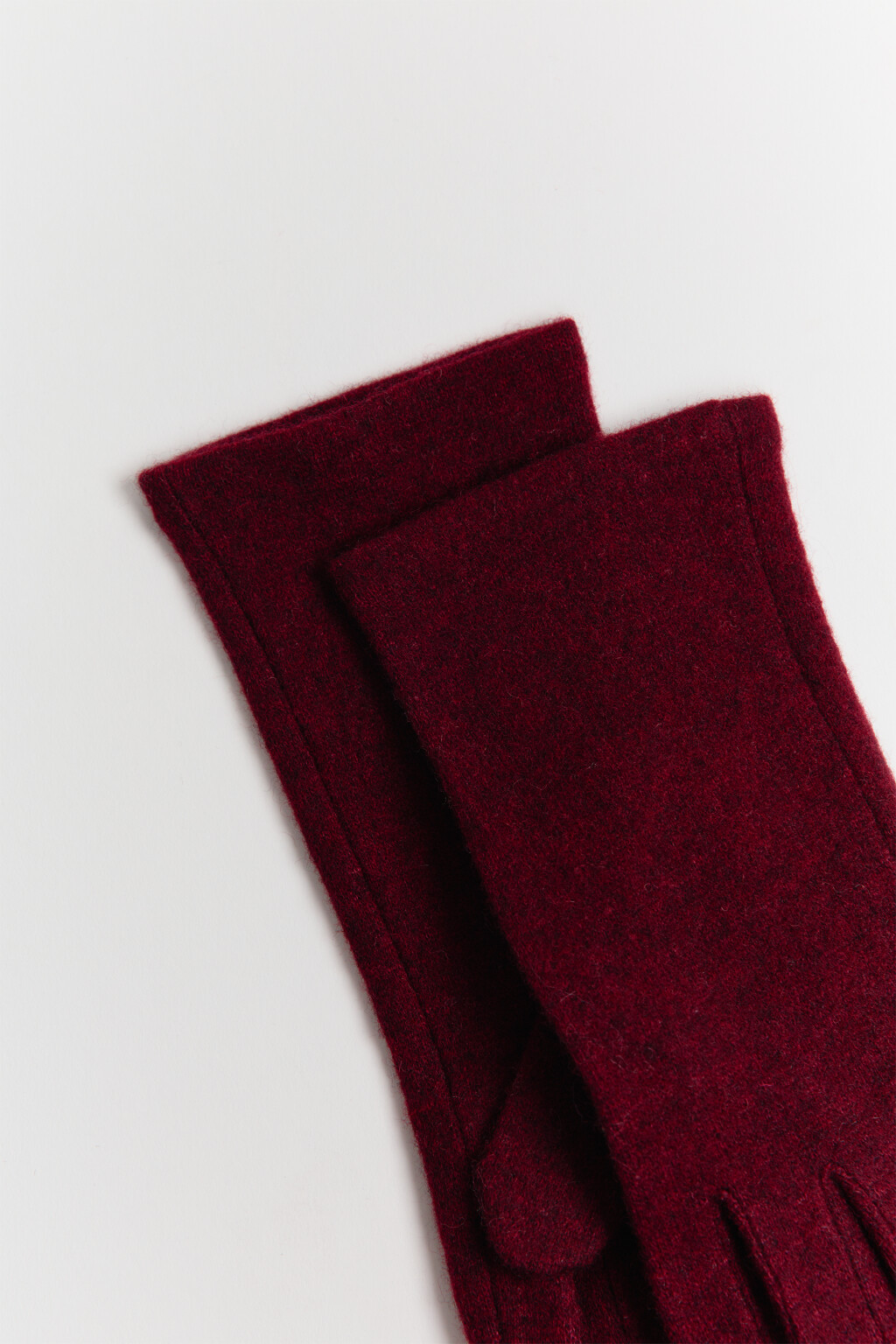 Перчатки теплые шерстяные - цвет бордовый - 2