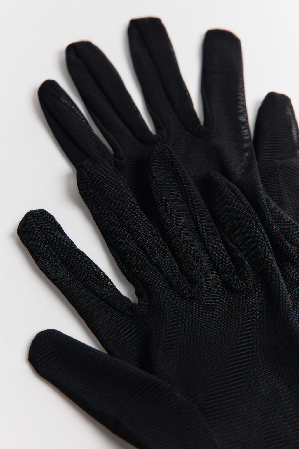 Перчатки длинные вечерние из сетки - цвет черный - 2