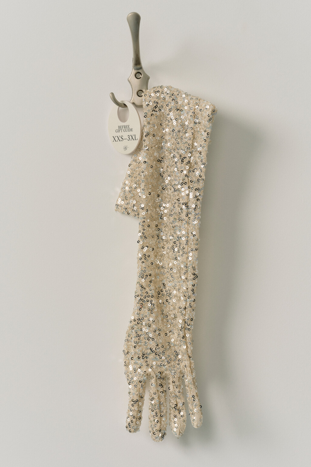 Перчатки длинные вечерние с пайетками - цвет желтый - 1