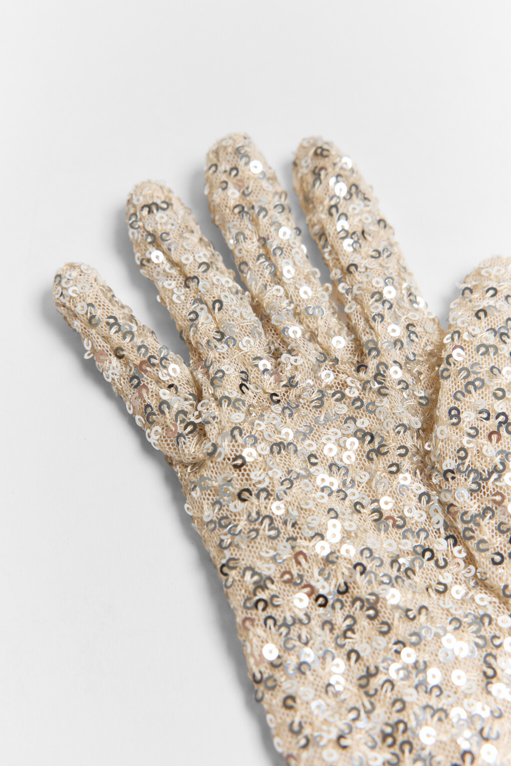 Перчатки длинные вечерние с пайетками - цвет желтый - 4