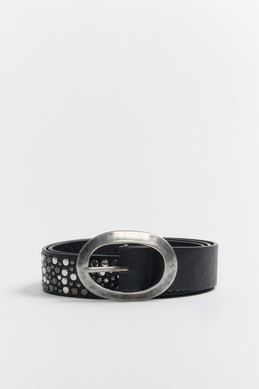 Ремень с металлическим декором - цвет черный - 2