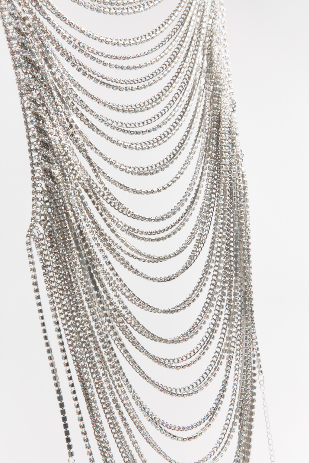 Цепочка на тело со стразами - цвет серый - 5