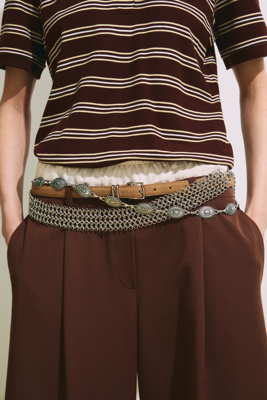 Пояс декоративный на талию - цвет серый - 2