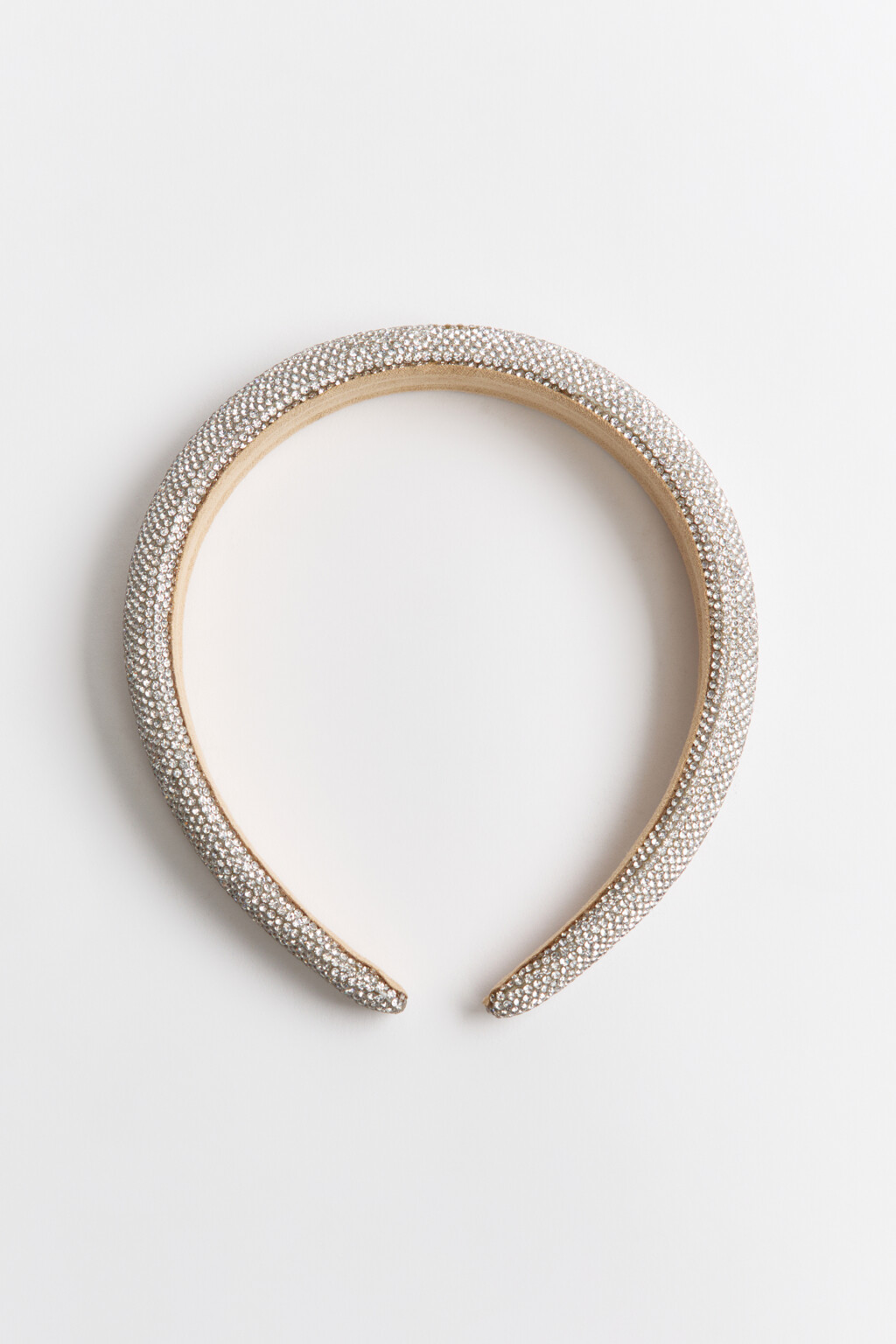 Ободок широкий со стразами - цвет серый - 1