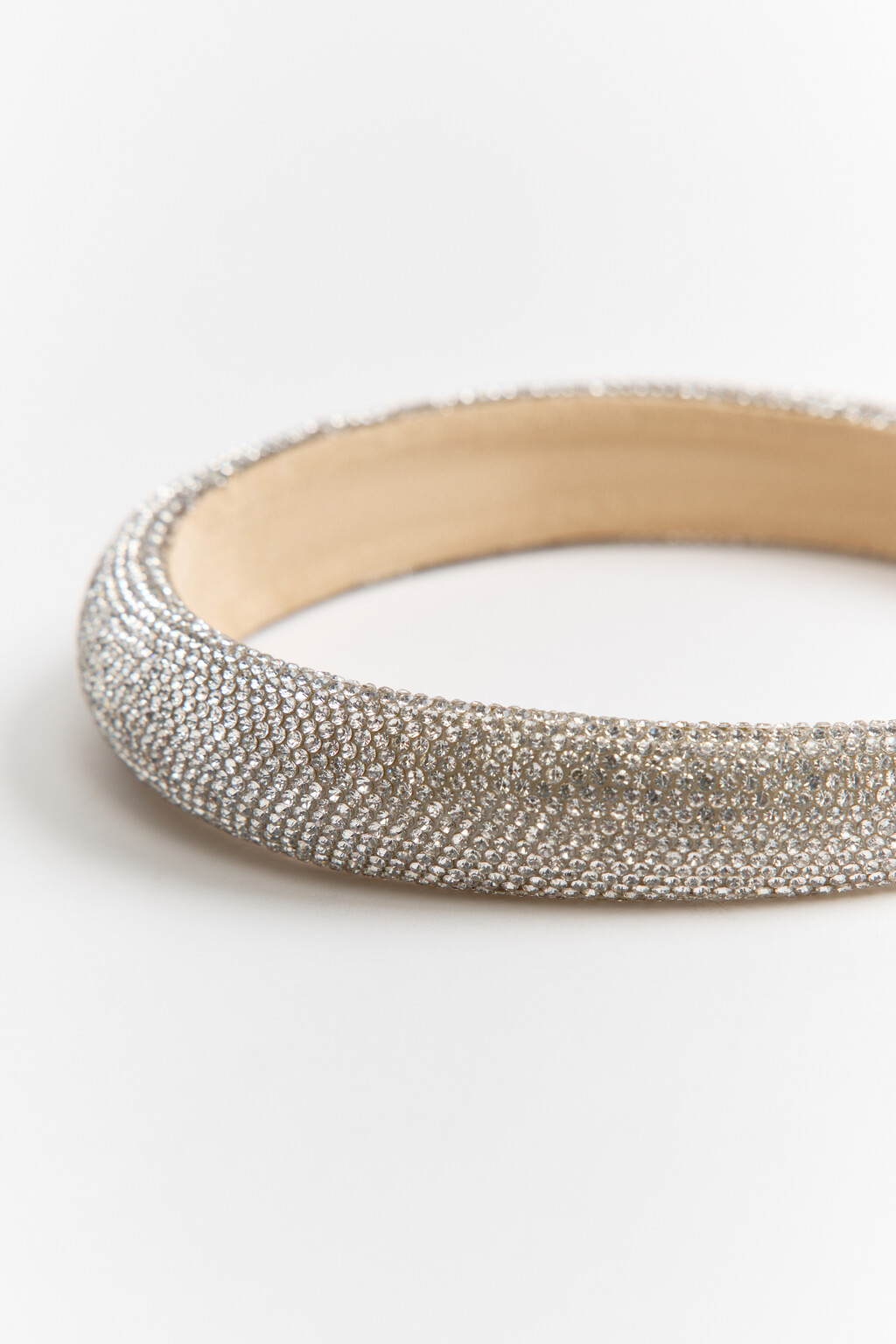 Ободок широкий со стразами - цвет серый - 2