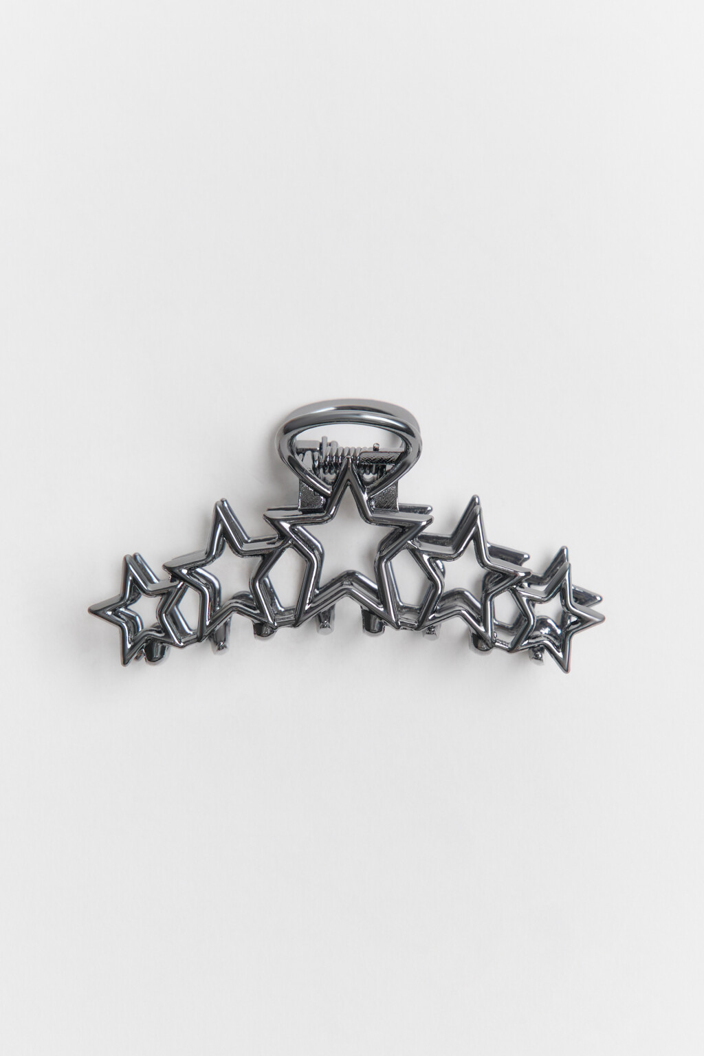 Заколка-краб со звездочками - цвет серый - 1