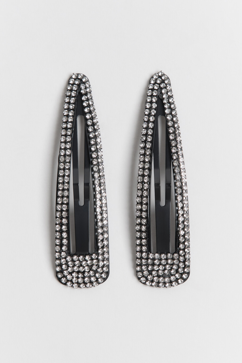 Набор заколок со стразами (2 штуки) - цвет белый - 1