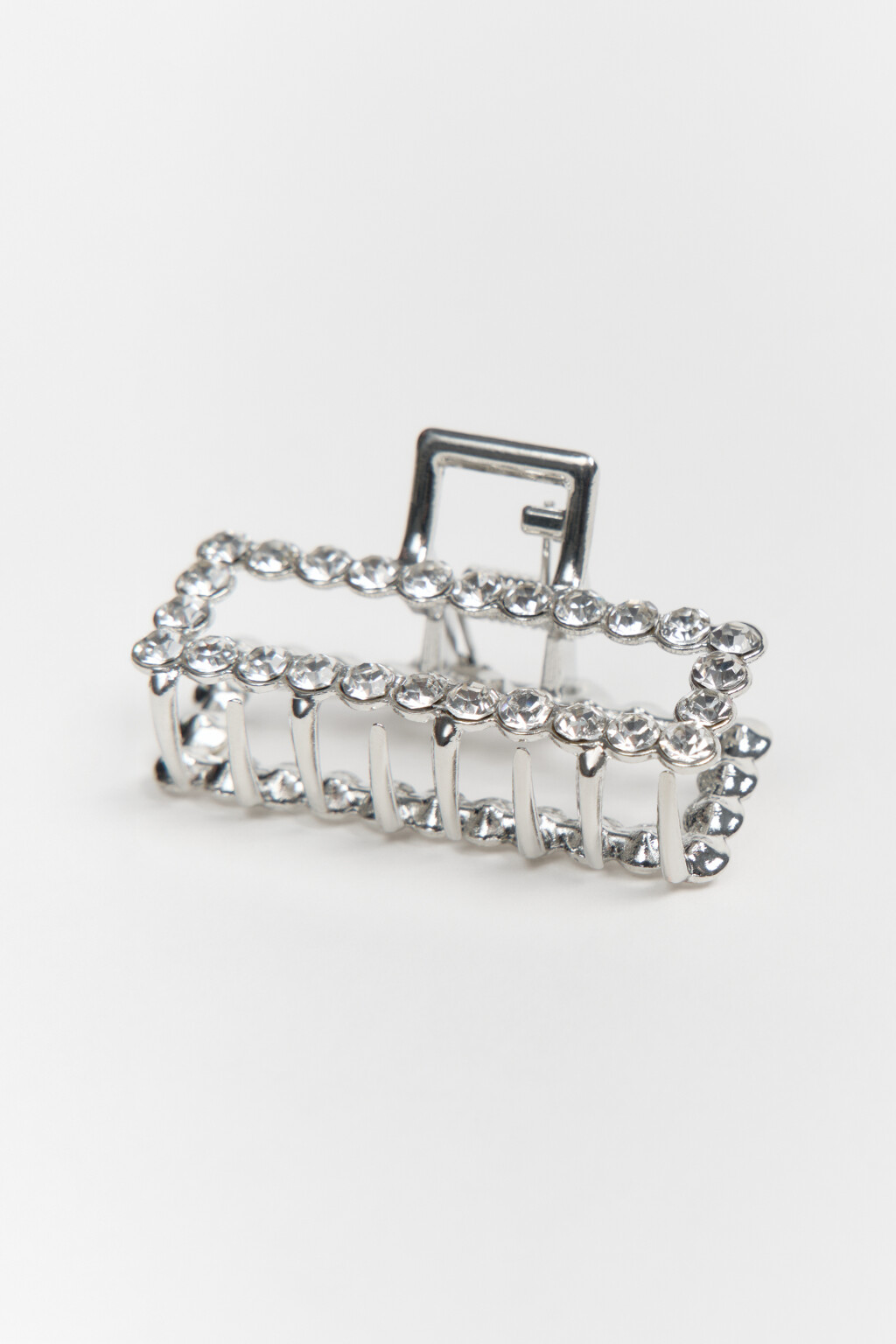 Заколка-краб со стразами - цвет серый - 2