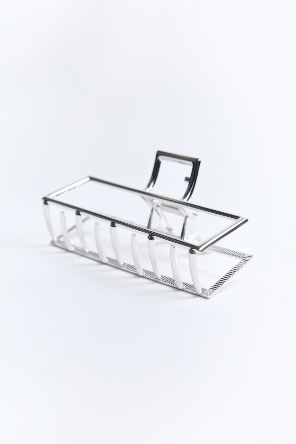 Заколка-краб для волос металлическая - цвет серый - 2