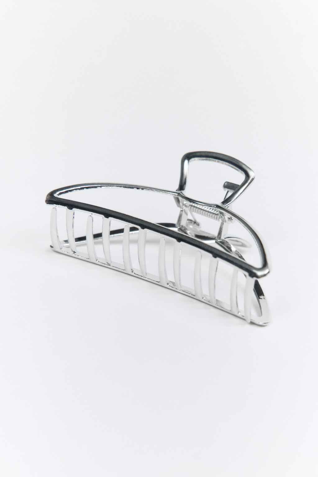 Заколка-краб для волос металлическая - цвет серый - 2