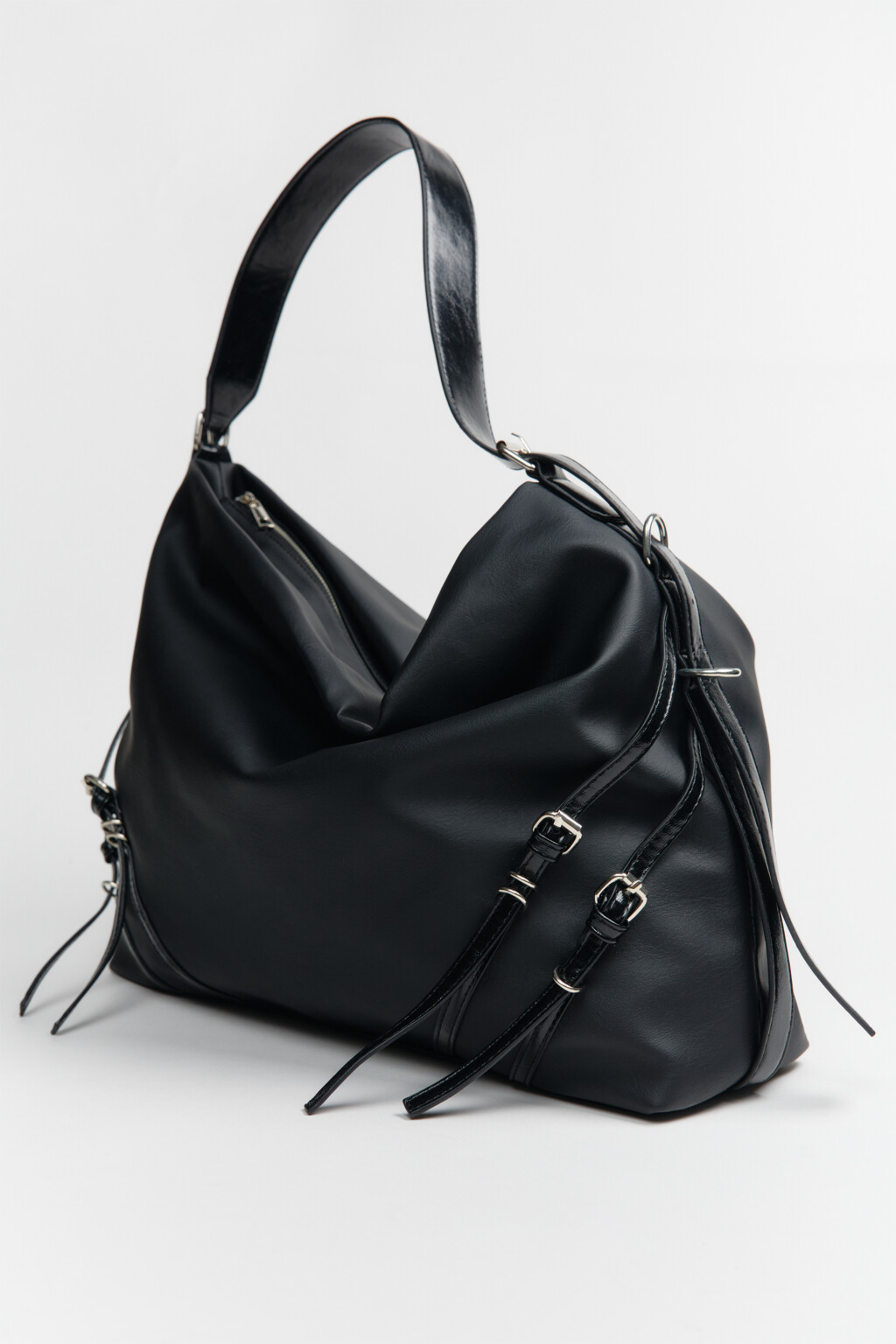 Сумка-тоут с металлическим декором - цвет черный - 1