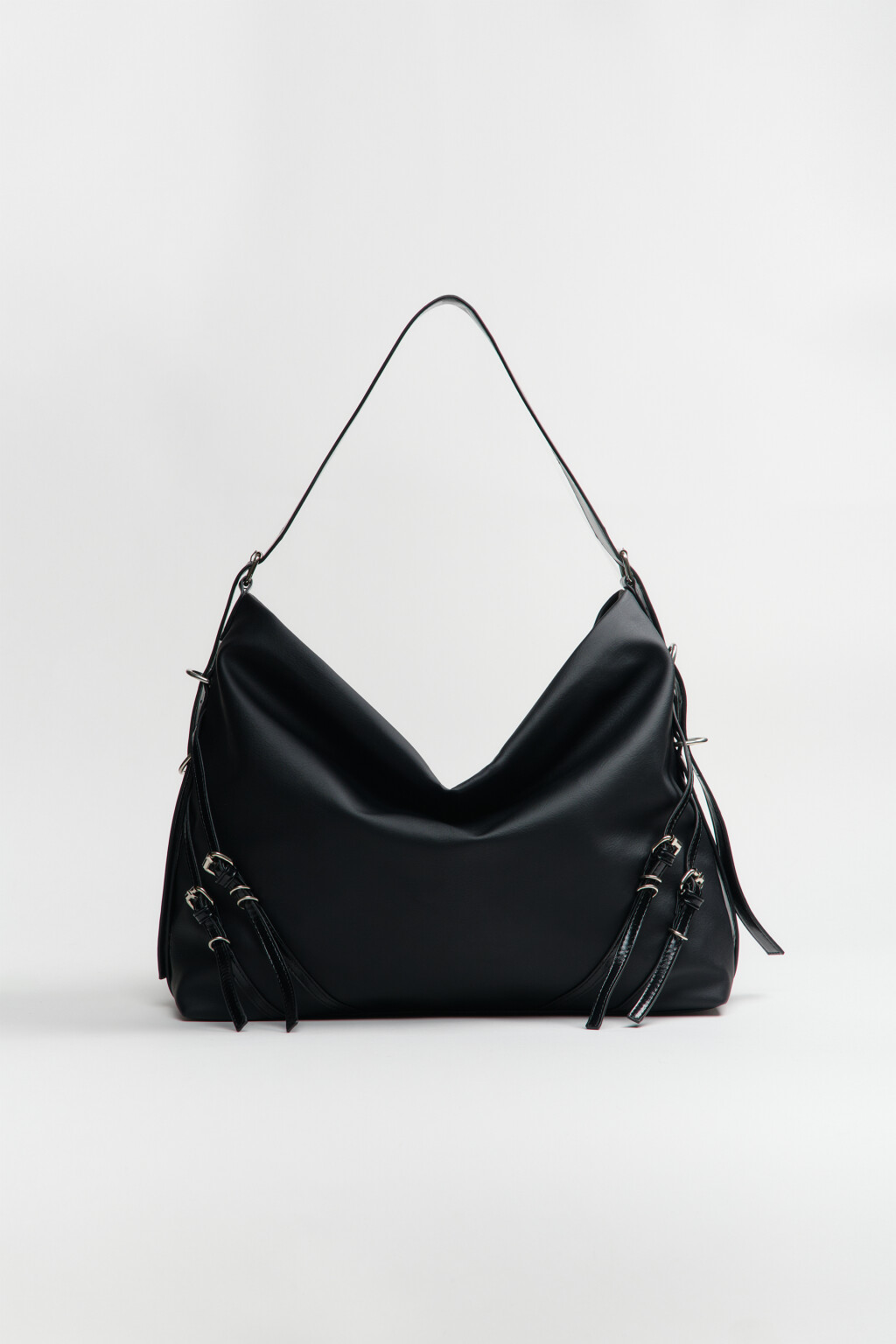 Сумка-тоут с металлическим декором - цвет черный - 2