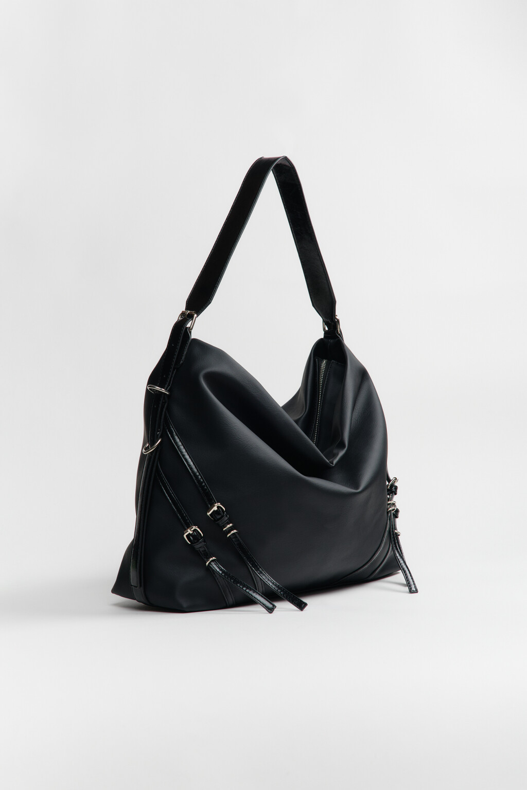 Сумка-тоут с металлическим декором - цвет черный - 3