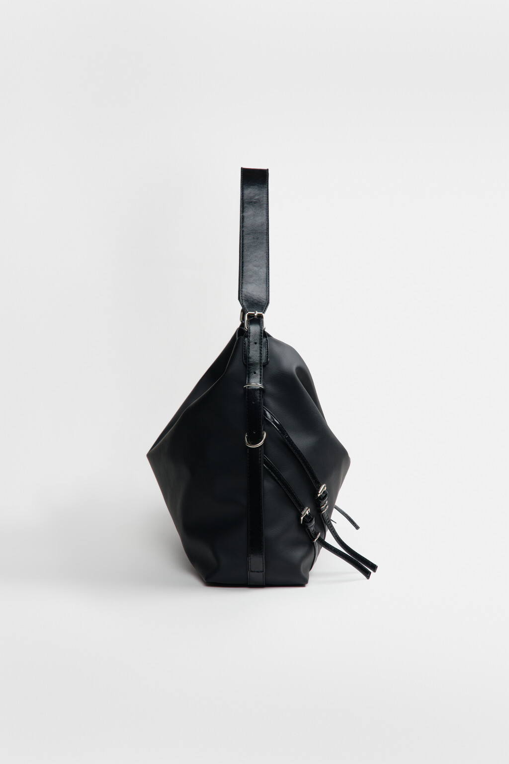 Сумка-тоут с металлическим декором - цвет черный - 4