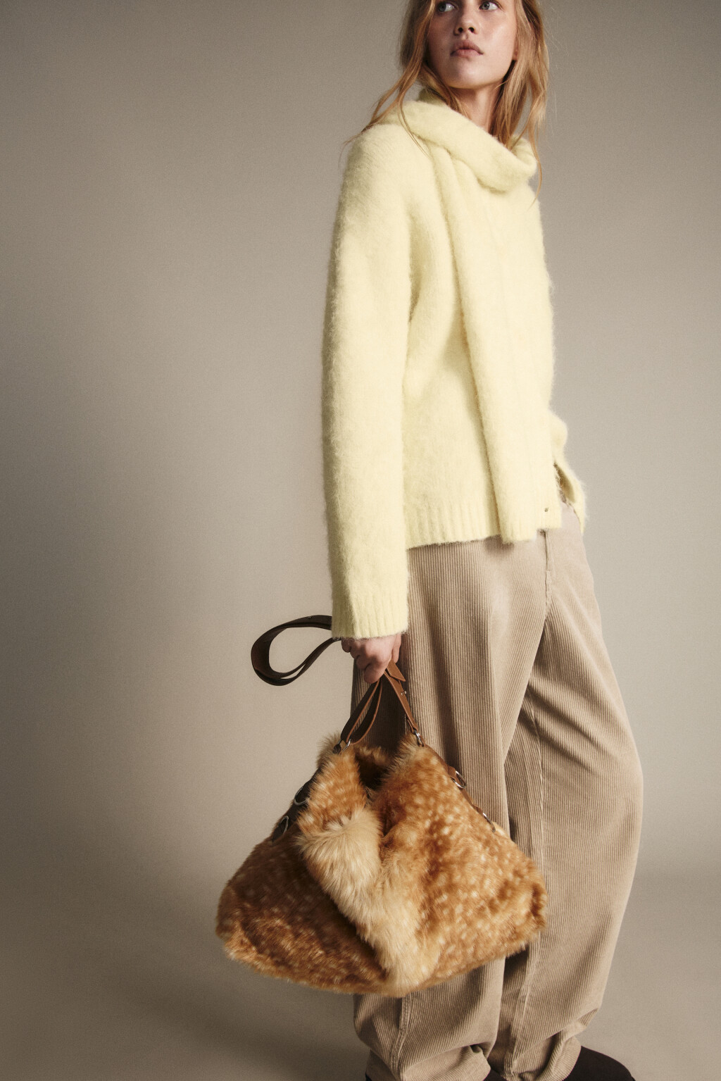 Сумка меховая с оленьим принтом - цвет мультиколор - 3