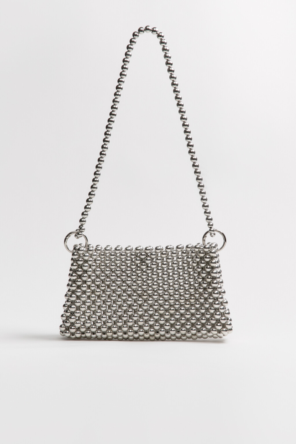 Сумка-клатч из серебристых бусин - цвет серый - 5